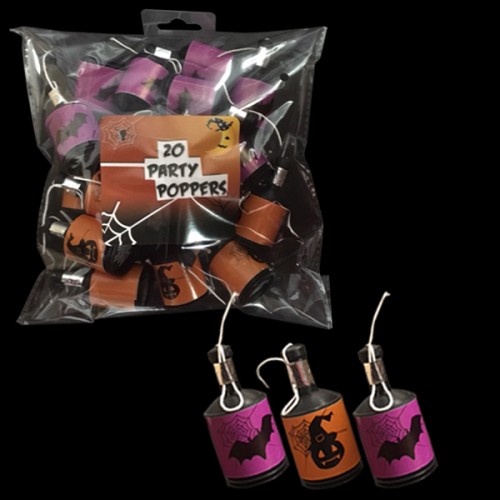 Pack of 20 Party Poppers - Halloween 